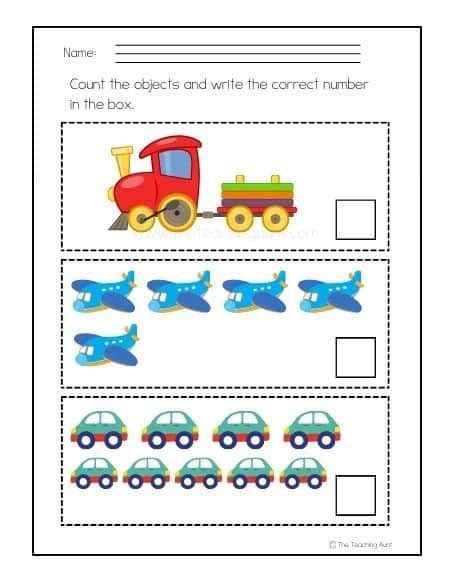 Transportation Counting Worksheet 的图像结果
