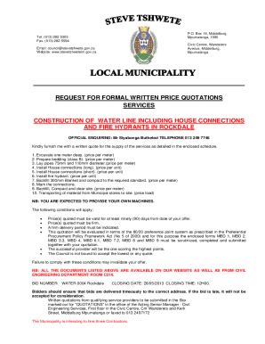 Fillable Online QS 3 - quote for services more than R 30000 lump sum ...