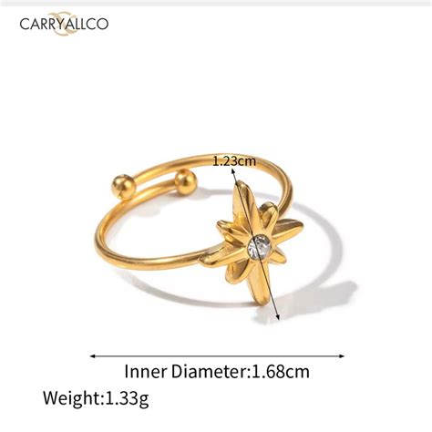 Carryallco 18K Gold Plated Demi-fine Octagram Zircon Ring – CARRYALLCO