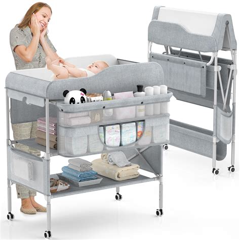 Portable Baby Changing Table, Foldable Changing Table Dresser Baby ...