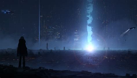 Futuristic Anime City - 4K Sci-Fi Ultra HD Wallpaper by あすてろid ...