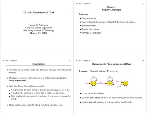 Chap01-handout 4 - CS 341: Foundations of CS II Marvin K. Nakayama ...