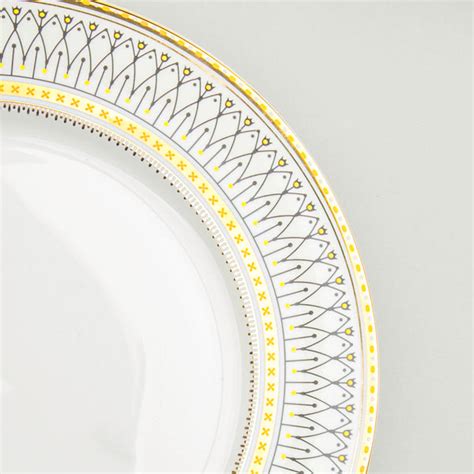 Gold Detailed Glam Dinner Plate 10 Inch