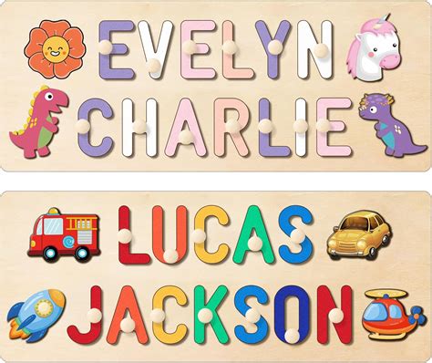 Amazon.com: Name Puzzle for Kids Personalized, Custom Wooden Puzzles ...