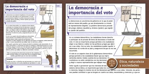 La democracia e importancia del voto - Hoja de información