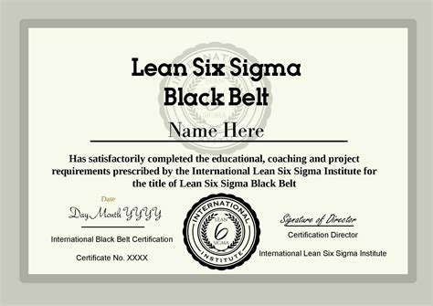 ILSSI Black Belt Cert Template 2019 | International Lean Six Sigma ...