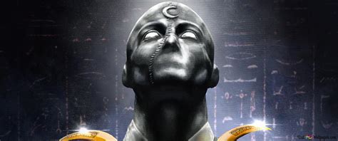 Moon Knight Holds Golden Half Moon Blades In His Hands 4K wallpaper ...