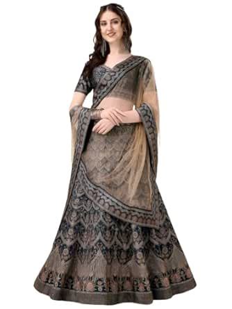 Buy SAPTRANGI Women's Embroidered Ready to Wear Lehenga & Blouse with ...