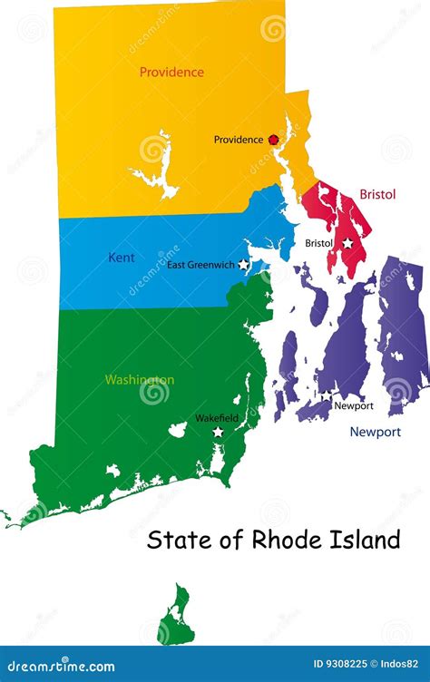Rhode Island County Map Cartoon Vector | CartoonDealer.com #184578493