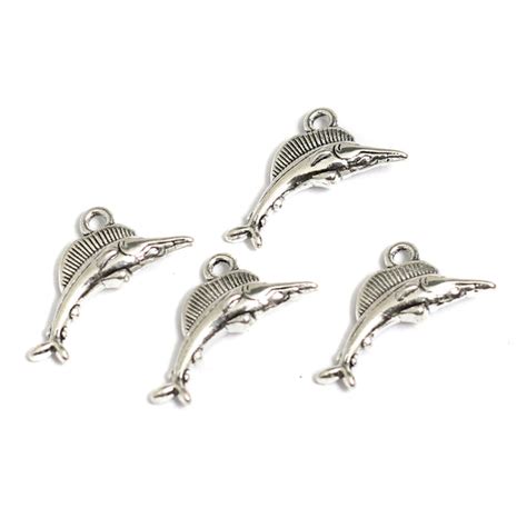 22x11mm, Fish Shape German Silver Charm – beadsnfashion