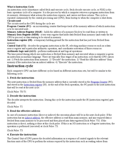 Image result for Instruction Cycle Explained