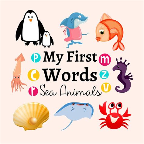 My First Words Sea Animals: A Fun Learning Activity Game Book For Kids ...