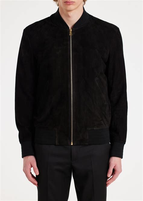 Men's Black Suede Bomber Jacket