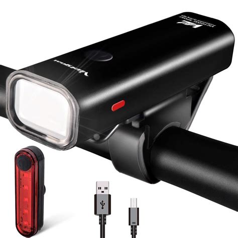 VICTGOAL USB Rechargeable Bicycle Light Set 400 Lumen Super Bright ...