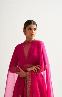 Buy - Fuschia shabnam lehenga set | Elan Store