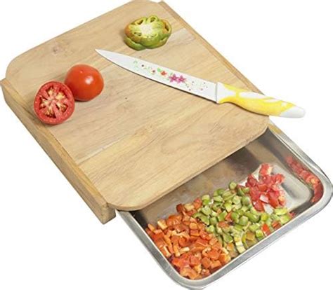 Buy Bmado Homefull Wooden Cutting Board with Tray - Bamboo Chopping ...