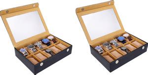 LEDO Watch Case 10 Black Slots PACK OF 2 Watch Box Price in India - Buy ...