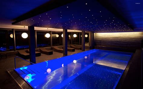 Blue lights in the pool wallpaper - Photography wallpapers - #51047