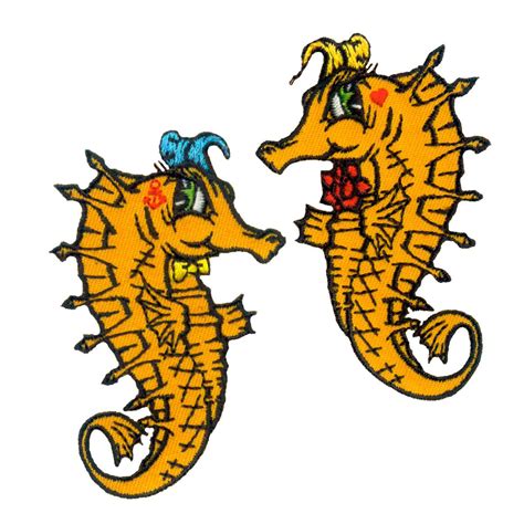 Reed Artist Novelty Patch Set - Mr & Mrs Searhorse Sea Ocean Applique ...