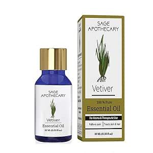 Sage Apothecary Vetiver Essential Oil, 10 ml : Amazon.in: Health ...