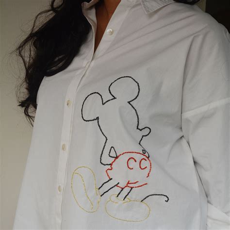 Mouse Embellished Women's Shirt - Black/White – Nanhey