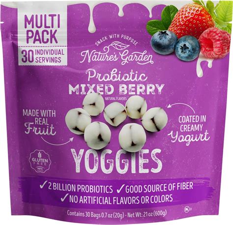 Amazon.com: Nature's Garden Probiotic Strawberry Yoggies, 21oz (30 x 0 ...