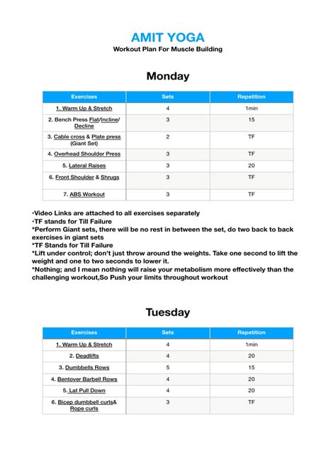 Muscle Building Gym Workout 2 | PDF | Hobbies | Strength Training