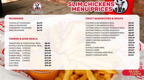 Slim Chickens Menu Prices + Free Chicken Sandwich Offer (2024)