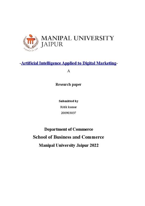 Research paper ,ritikkumar - Artificial Intelligence Applied to Digital ...