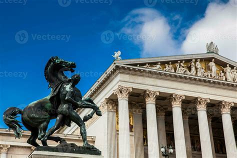The historical Austrian Parliament Building completed in 1883 and ...