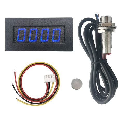 DIGITEN 4 Digital LED Tachometer RPM Speed Meter+Hall Proximity Switch ...