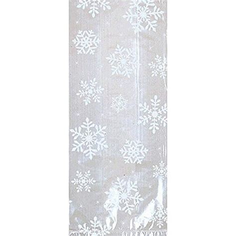 Christmas White Snowflake Medium Party Bags With White Twist Ties ...