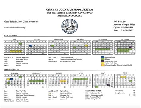 Coweta Schools propose 2025-26, 2026-27 School Calendars; survey ...