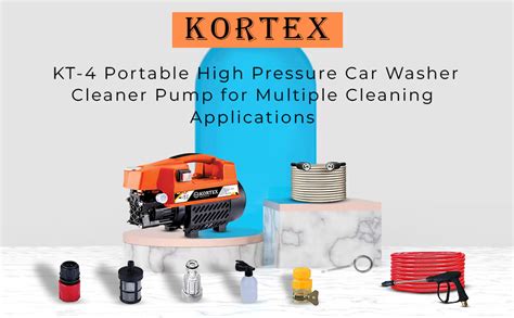 Kortex KT-4 Portable High Pressure Car Washer Cleaner Pump for Multiple ...