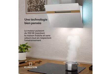 Hotte décorative murale KLARSTEIN Alina Hotte aspirante 60 cm CEE A ...