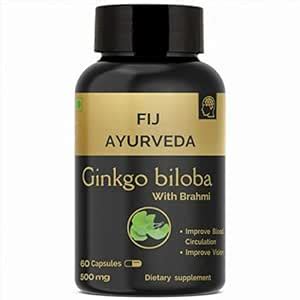 FIJ AYURVEDA Ginkgo Biloba Capsule | with Brahmi Extract | - Supports ...