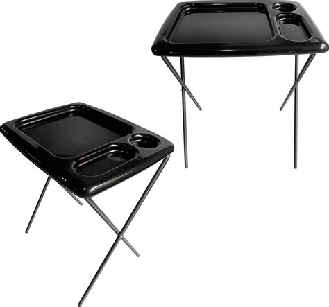 Amazon.com: Brink House Folding TV Tray Table (Set of 2), Black, 17 x ...