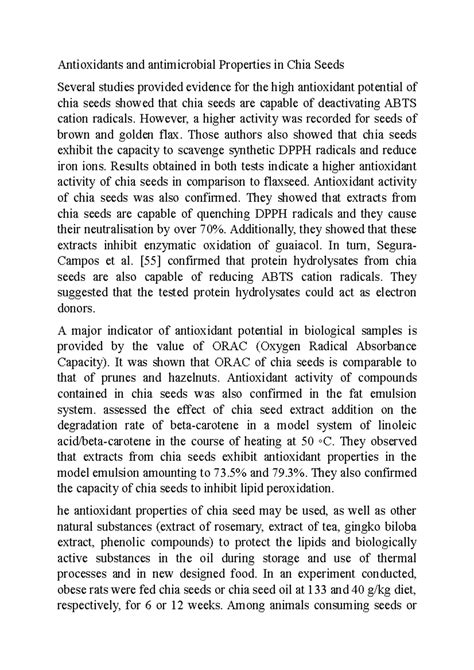 Antioxidants and antimicrobial Properties in Chia Seeds - However, a ...