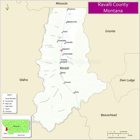 Map of Ravalli County, Montana - Where is Located, Cities, Population ...