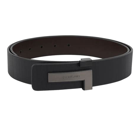Semi Formal Aztec Leather Mens Belt - Black – Da Milano