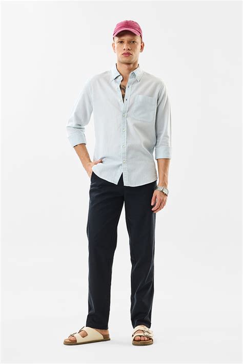 Buy Men's Dark Black Mid Rise Slim Fit Linen Trouser Online | Snitch ...