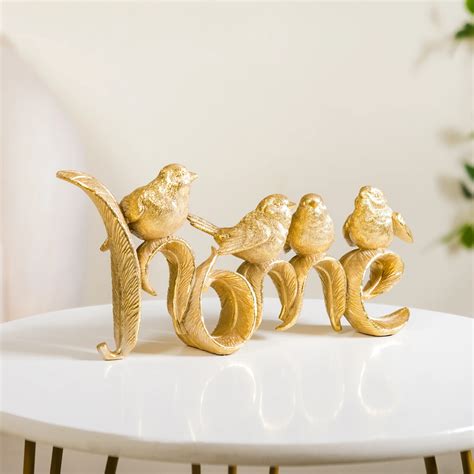 Home Of Birds Gold Showpiece Online - Premium Decor Object | Nestasia