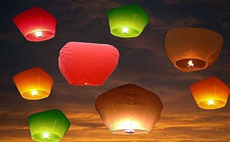 Buy Birthday/All Festival Multicolor,Paper/Flying Night Sky Light ...
