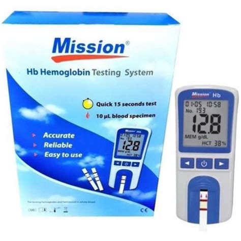 JMD Mission HB Hemoglobin Testing monitor with 10 strips Glucometer(sky ...