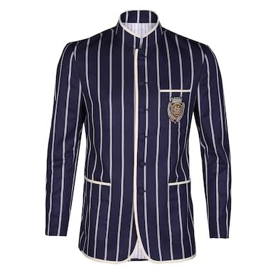 Buy Men SNCC Stripe Bandhgala with Crest Online at The Collective - 908870