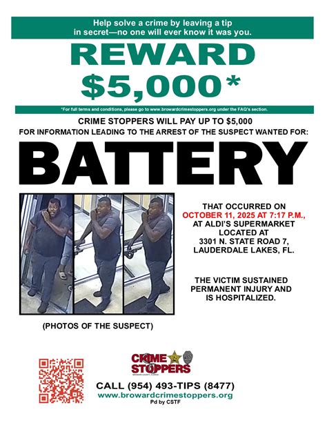 Battery - Aldi's Lauderdale Lakes | Broward Crime Stoppers
