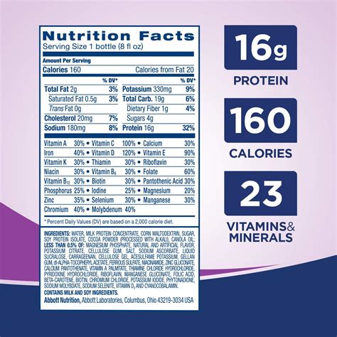 High Protein Ensure Nutrition Facts at Logan Brewis blog
