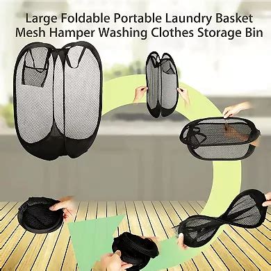 Mesh Hamper Foldable Laundry Bag Storage Basket