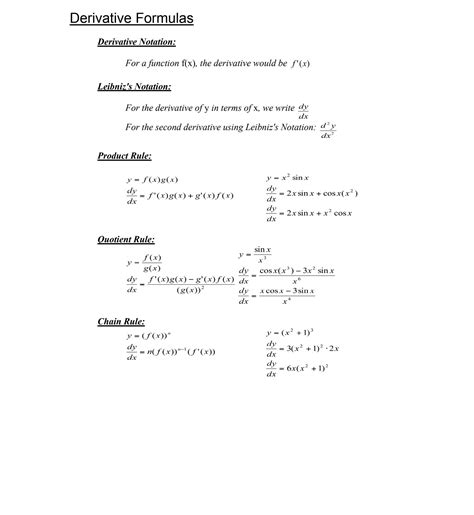 Image result for Types of Calculus Formulas