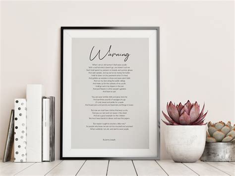 Warning Print by Jenny Joseph Warning Printable Poem by Jenny Joseph ...
